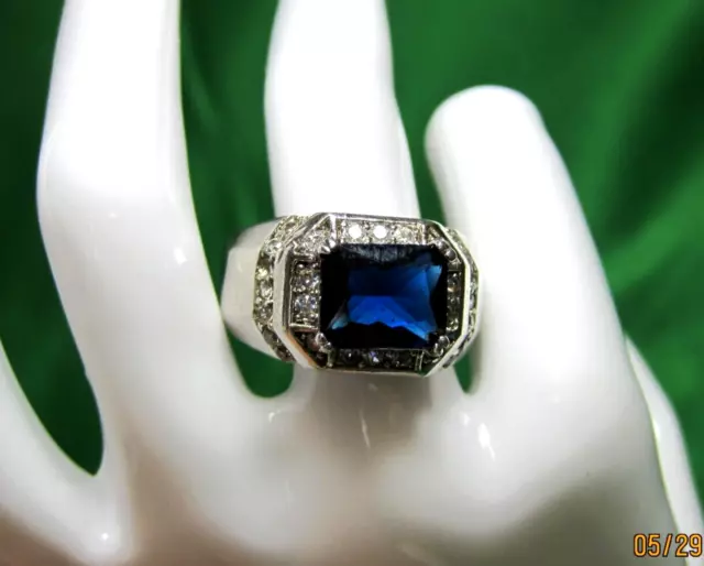 LONDON BLUE TOPAZ Natural Luxury Ring Handmade 925 Silver Ring SZ 10 ...