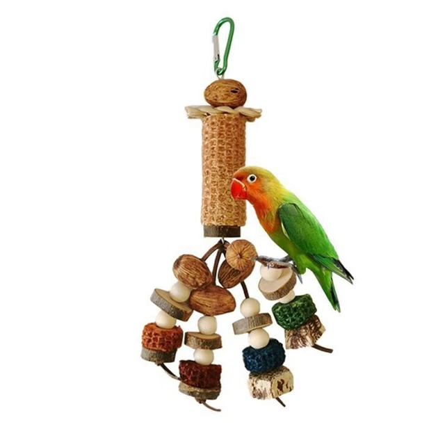 18 Large Wooden Blocks Bird Toys - Colorful Chew Toys For Macaws, African Greys & Cockatoos