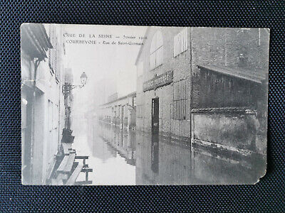 CPA 92 COURBEVOIE - La Crue de la Seine - Rue de Saint-Germain - Janvier 1910