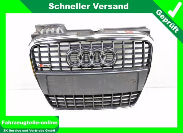 Passend für Audi A4 B7 04-09 Waben Kühlergrill Front Grill Schwarz Chrom