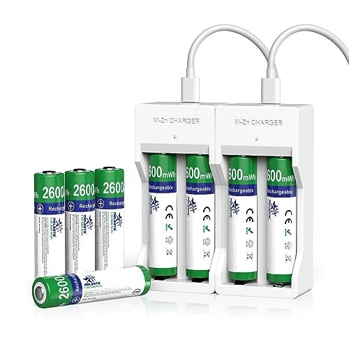 melasta Rechargeable AA/AAA Batterie 1.6V 2600mAh avec Chargeur pour Appareil Ph