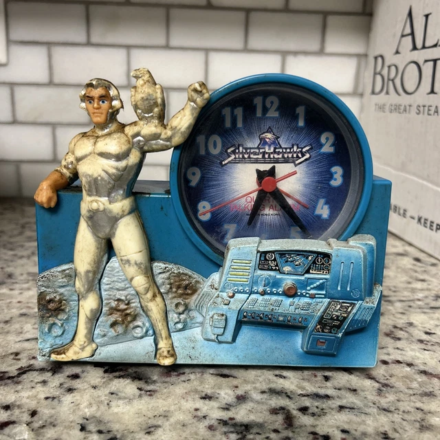 VINTAGE SILVERHAWKS 1980S Quartz Talking Alarm Clock Made In Hong Kong