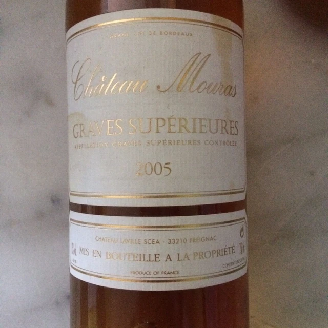 Chateau Mouras 2005 Graves Supérieur (Preignac) (13 %Vol) Blanc Doux