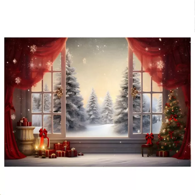 210X150cm Christmas Background Cloth Christmas Tree Snowflake Party5781