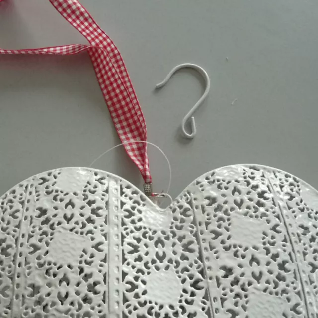 Corazón Blanco Corazón de Metal Bautizo Boda Shabby Total 80cm Cantidad a Elegir 3