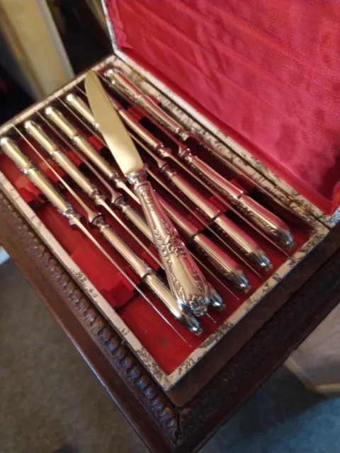 Série 12 Couteaux à Entremets Style Louis XVI Métal Argenté
