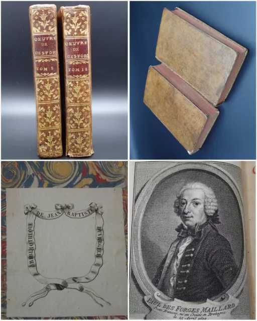 1759 Rare Desforges Poésies Odes Epîtres France Royaume poète Gravures