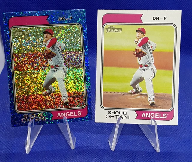 SHOHEI OHTANI SP 2023 Topps Heritage Chrome Blue Sparkle Refractor