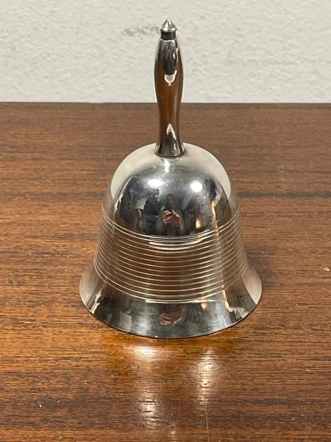 JOLIE CLOCHETTE CLOCHE DE TABLE MODERNISTE en BRONZE WALTER BOSSE D - Vendu