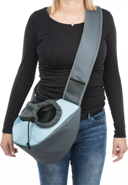 Trixie Fronttasche Sling hellblau/grau Hunde Dog  Transporttasche unterwegs