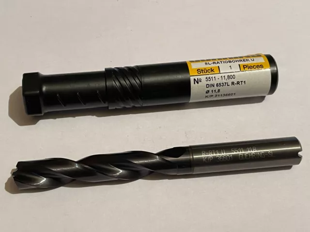 1pc CARBIDE DRILL GUHRING DIN 6537L R-RT1 Ø11.8 D11.8mm 5xD nano-FIREX L118mm