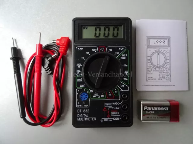 Digital Multimeter Stromprüfer Vielfach-Messgerät Voltmeter Spannungsmesser Neu