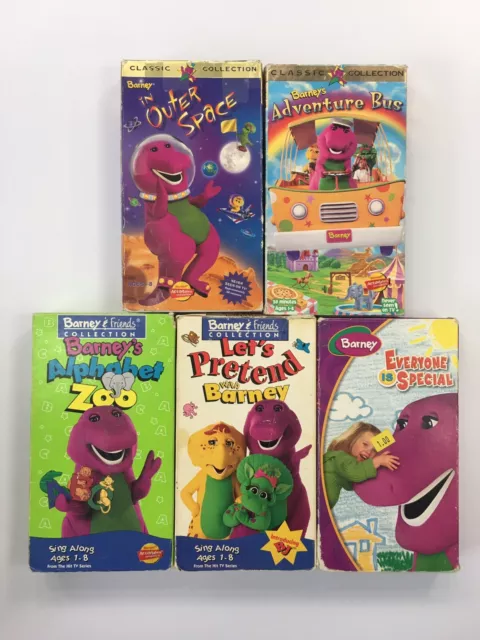 LOT OF 5 Barney VHS Tapes Lyons Vtg 1990s Barney the Dinosaur Barney ...