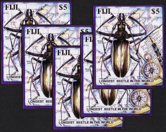 Fiji Longest Beetle in the World 5 MSs [A] 2004 MNH SG#MS1216 CV£32.50