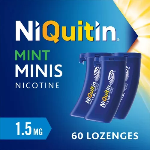 LOTE DE 3 X pastillas NiQuitin Minis 1,5 mg como nuevas 60 x 3 = 180