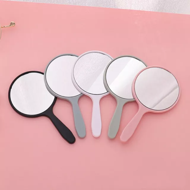 Handheld Makeup Mirror Round Vanity Mirror with Handle Hand Mirror Cosme:da