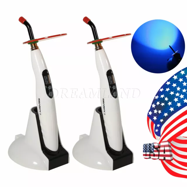 2 Sets Dental Cordless LED Curing Light Lamp Device SEASKY for Dentist