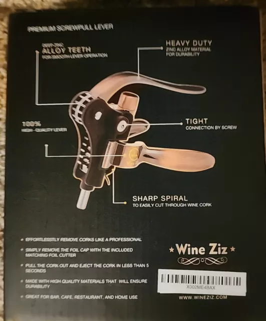 Premium Screwpull Lever Wine Opener Set, NIB