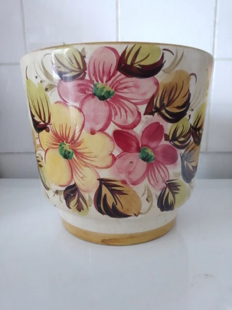 Pot de fleurs céramique italienne vintage années 70's 80's ancien ITALIE + SIGNE