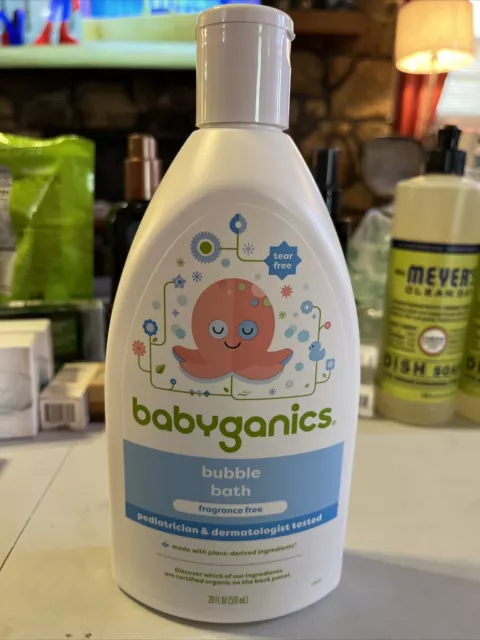 Babyganics Fragrance Free Bubble Bath Pediatrician & Dermatologist Tested 20 oz