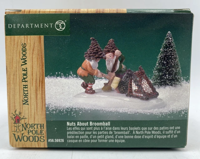 Department 56 Nuts About Broomball North Pole Woods #56.56926 Village Accessory