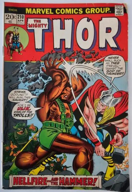 The Mighty Thor Comic Book Vol 1 #210 Marvel April 1973 Good Condition