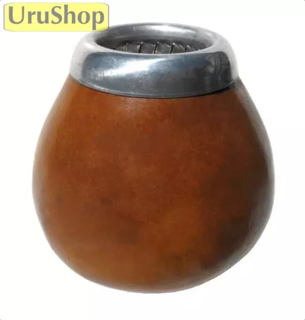 M57 Natural Mate/Gourd/Cup W. Metal Rim For Yerba Mate