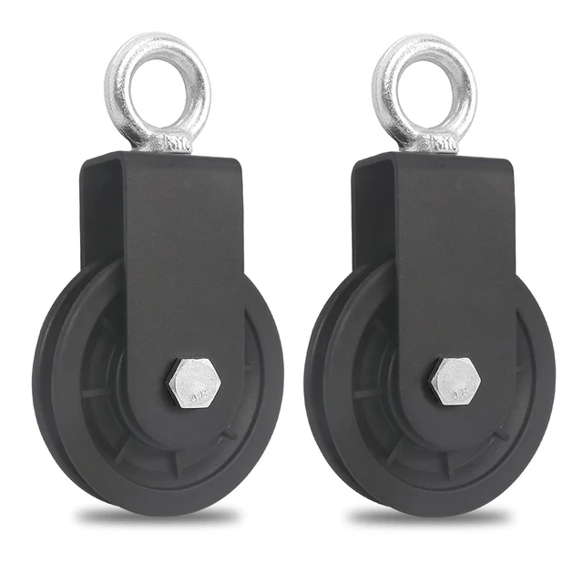 2 Carrucole In Acciaio Inox Da 48mm - Per Sollevamento, Fitness, Lavoro - Portata 500kg