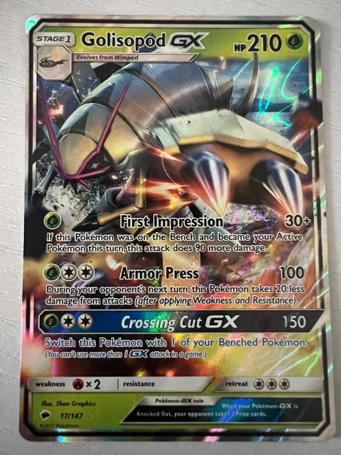Golisopod GX 17/147 - Burning Shadows Pokemon Card - Near Mint