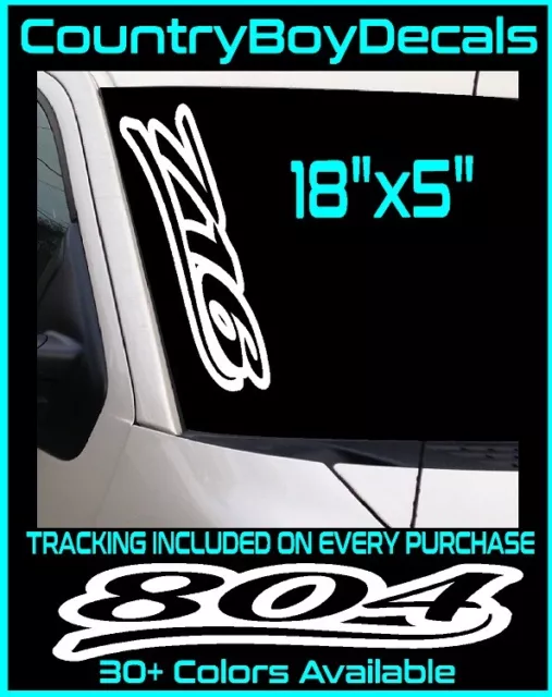 Custom AREA CODE 18" Vinyl Decal Sticker Windshield Diesel Truck JDM Car Turbo