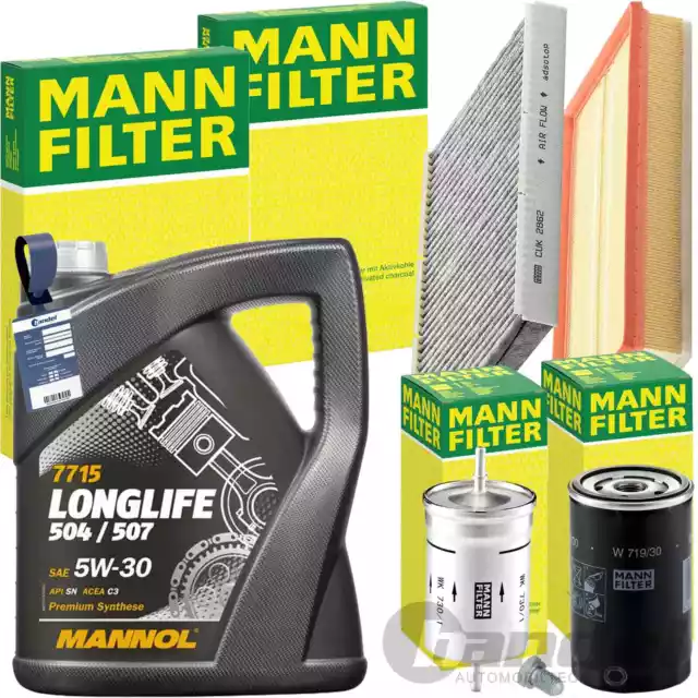 MANN INSPEKTIONSPAKET+MANNOL 5W-30 ÖL passend für AUDI A3 SKODA OCTAVIA 1.6-2.0