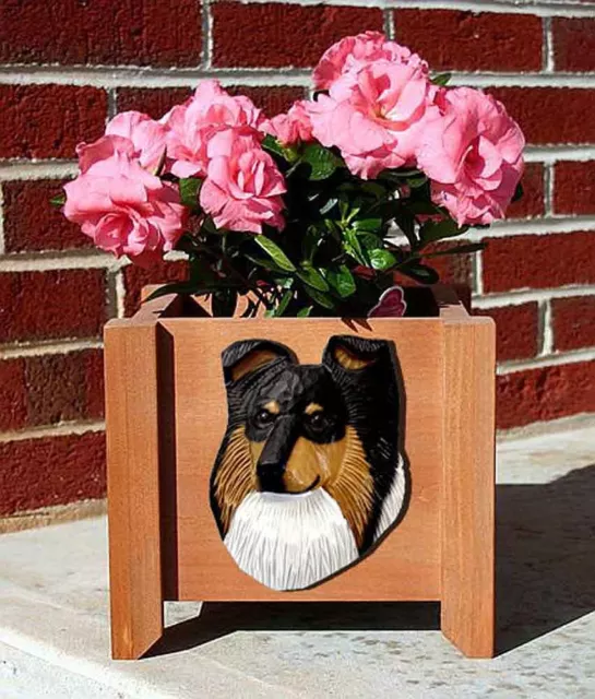 Sheltie Planter Flower Pot Tri