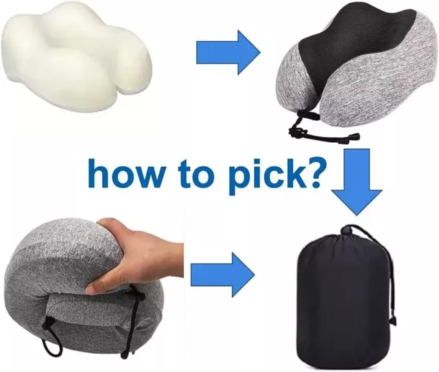 Memory Foam U-Shaped Travel Pillow Neck Support Head Rest Car Plane Soft Cushion 4