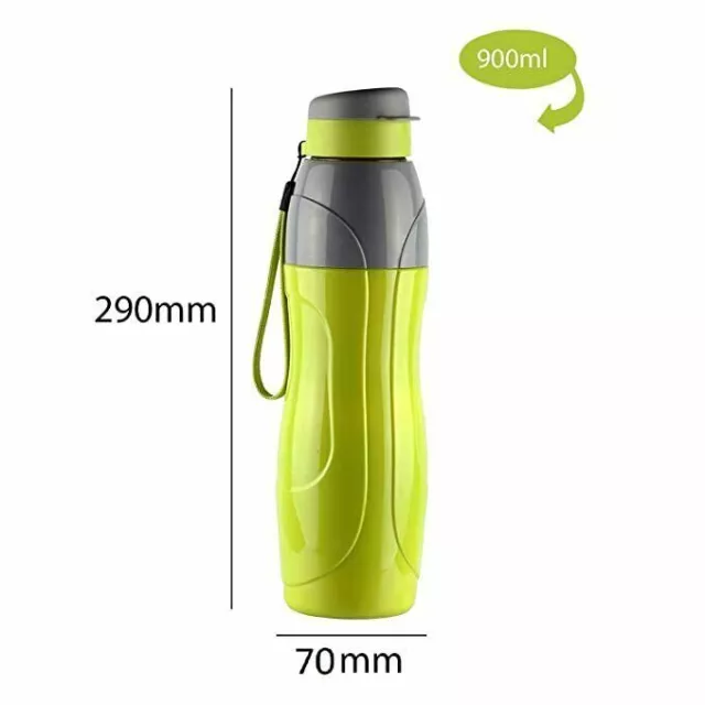 Cello Puro Botella de agua deportiva de plástico, 900 ml, juego de 2 (surtido) 3
