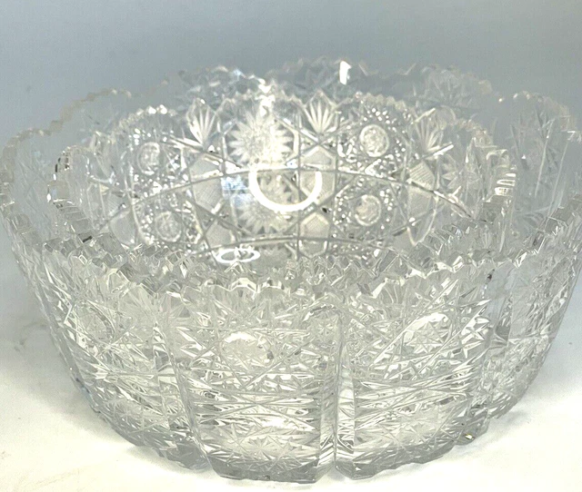 Two American Brilliant Cut Glass Crystal 6" & 4 1/2" Bowls