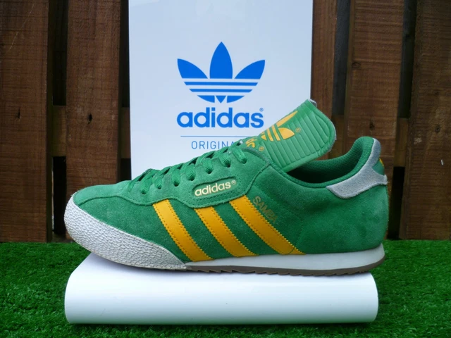 ADIDAS SAMBA SUPER 80s casuals UK 10 GREEN/YELLOWWHITE RARE LOOK!! - PicClick UK