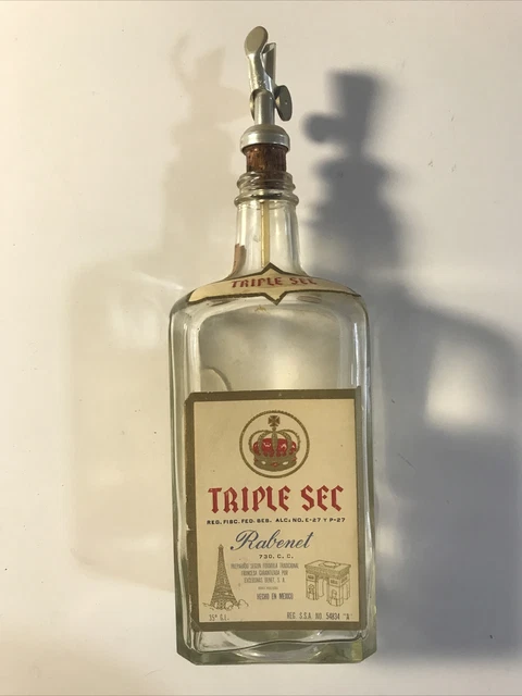 Original Rabenet Triple Sec Clear 750 ml Bottle With Vintage Top Pourer
