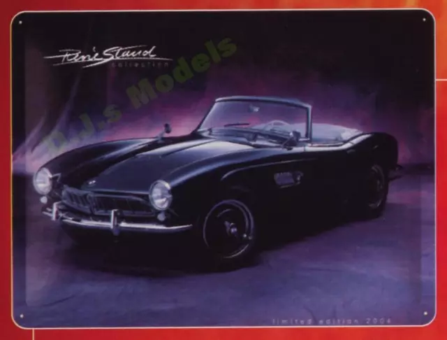 BMW 507 embossed Tin Sign - artwork by Rene Staud