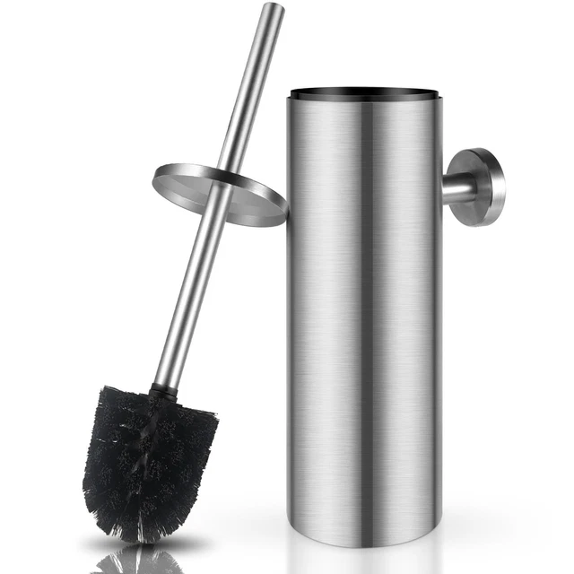 Scopino Per WC Abrush In Silicone Con Porta Spazzola Chiuso – Design Igienico E Inodore – Testina Morbida E Flessibile - 2