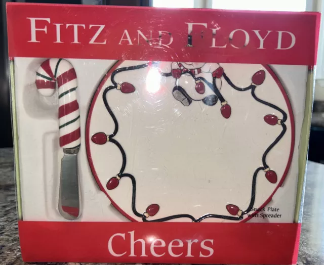 Fitz and Floyd CHEERS Snack Plate with Spreader