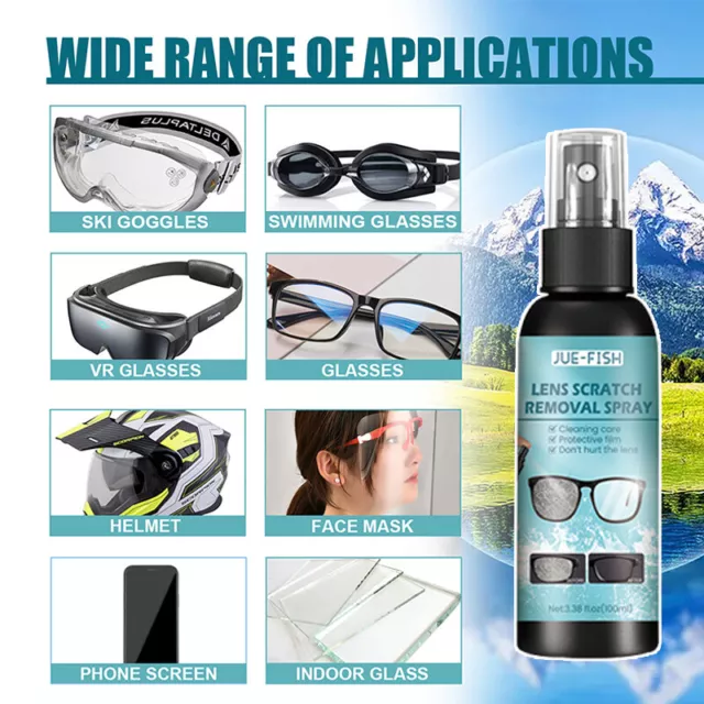 Linse Kratzer Entfernung Spray Brille Windschutz Glas Reparatur Liquid 100ml ☀