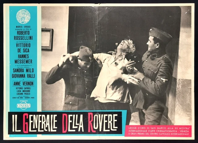 Roberto Rovere Logo GENERALE DELLA ROVERE fotobusta poster Roberto Rossellini Vittorio De ...