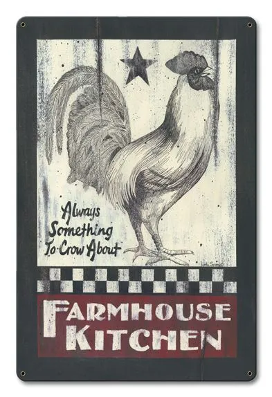 Farmhouse Kitchen Rooster 18" Heavy Duty Usa Made Metal Country Home Decor Sign