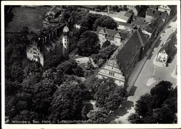 Ak Lutherstadt Wittenberg, Luftbildaufnahme - 4217741