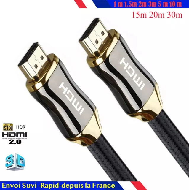 Cable hdmi 2.0 4K 60Hz ultra HD 2160p 3D Full HD HDTV HDR 18GB 1,5 2 3 5 10 30 m 2