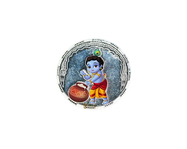 Indian traditional 999 Pure Silver beautiful Bal Krishna Coin 10 grams