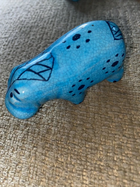 BMPL British Museum Replica Of Egyptian Faience Style Pottery Blue Hippopotamus
