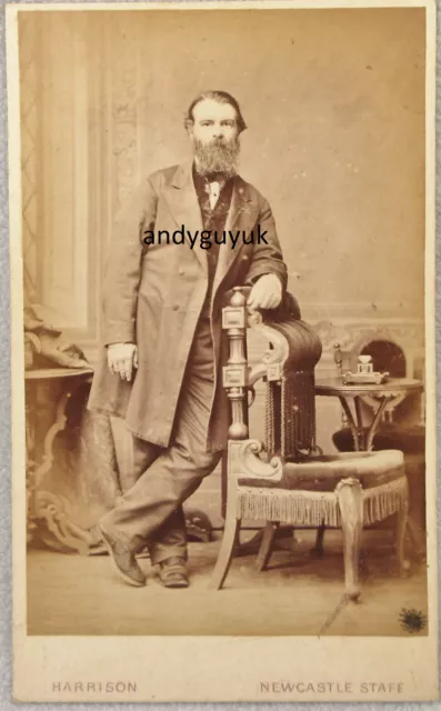 Cdv Man Named Thomas Rhodes Newcastle Lyme Antique Photo Harrison Staffordshire
