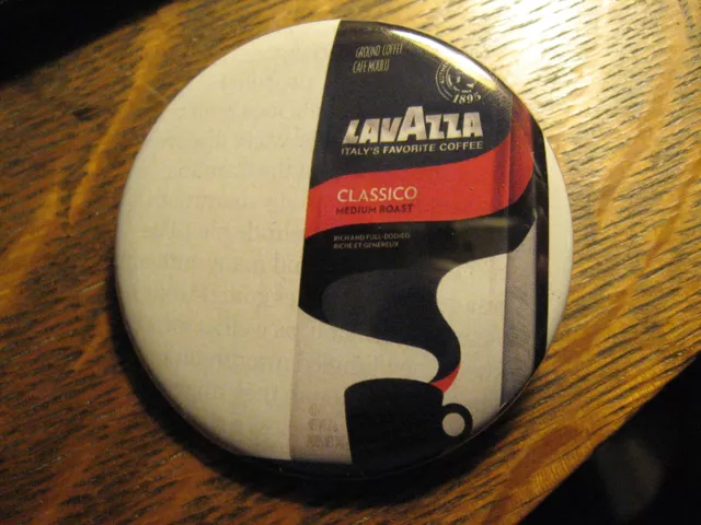 Lavazza Italian Espresso Coffee Bag Advertisement Logo Pocket Lipstick Mirror