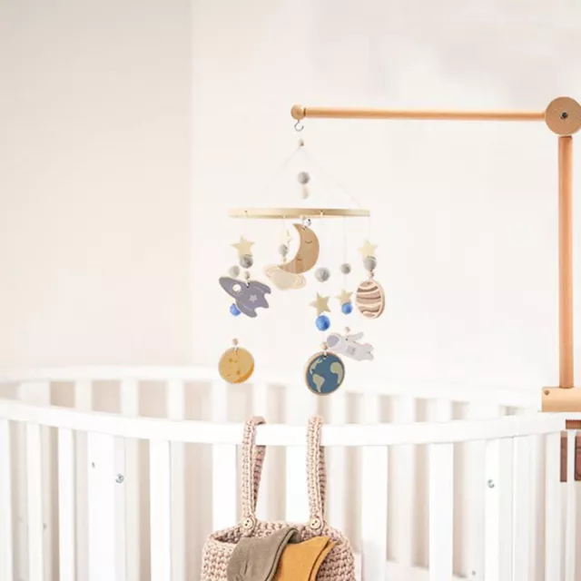 Wooden Rotatable Baby Crib Mobile Bed Bell Holder Bracket Cribs Hanging Bed Bell